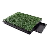 Fudajo Welpen Hundetoilette mit Gras 63x51cm – Hundeklo mit Kunstrasen als Trainingsunterlage für...