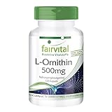 Fairvital | L-Ornithin 500mg - HOCHDOSIERT - Vegan - 120 Kapseln
