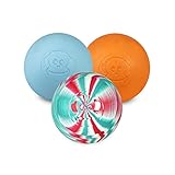 Captain LAX Massageball Original - Lacrosseball im 3er Pack mit den Farben Hellblau, Orange,...