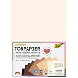 folia 6497 Tonpapier SHADES OF US, DIN A4, Block mit 130 g/m² Tonzeichenpapier, 100 Blatt in 10...