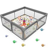 Palopalo Laufstall Baby 127x127cm, Laufgitter für Babys und Kleinkinder, Laufgitter Baby mit...