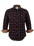 Coevals Club Flanellhemd Herren Langarm Kariertes Druckknöpfe Baumwolle mit Tasche Normale Passform...