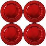 com-four® 4x Platzteller gebürstet - wiederverwendbare Unterteller als Tischdekoration - edle...