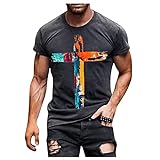 T-Shirt Herren 3D Drucken T Shirt Knights Templar Kreuz Ostern Tshirt Mittelalter Vintage...