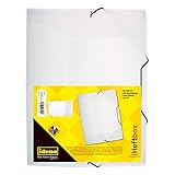 Idena 225403 - Heftbox für DIN A4 mit Gummizug, aus PP, Füllhöhe 3,5 cm, transparent, 1 Stück,...