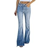 Briskorry Jeanshose Damen Bootcut Schlaghose,Hohe Taille Skinny Pants Mode Distressed Cargohosen...