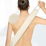 Luffa Schwamm Rückenschrubber für Bad und Dusche, 100% Natur Luffa Körperpad mit Rücken Gurt