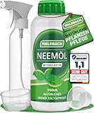 WALDBACH® Neemöl mit Emulgator [250ml] - Natürliches Neemöl für Pflanzen mit Sprühflasche und...