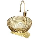 Aufsatzwaschbecken für das Badezimmer, 40,6 cm großes, künstlerisches Glaswaschbecken, rundes...