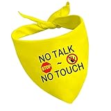 Hundehalstuch, Aufschrift 'No Touch No Talk', Gelb