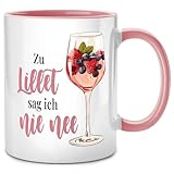 Seness Zu Lillet sag ich nie nee Tasse, Geschenk Prosecco Sekt Wild Berry, Aperol Gin Gläser, Hugo...