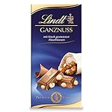 Lindt Ganznuss Vollmilch Schokolade | 100g Schokoladentafel | Alpenvollmilch-Schokolade mit ganzen...