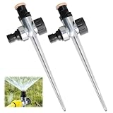 2 Stück Gartensprenger mit Erdspieß, 360 Grad Verstellbarer Bewässerung Sprinkler,...