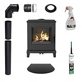KRATKI Kaminofen Gusseisen 6kW KOZA K11 fi150 Set Gussofen, Schwedenofen BImSchV Stufe 2, Eco-Design