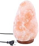 Lunartec Salzstein: Große Salzkristall-Lampe mit Echtholzständer, LED-Leuchtmittel, 5-7 kg...
