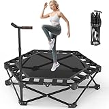 Klappbares Fitness-Trampolin 106cm,Tragfähigkeit 200kg, 3-stufiger Verstellbarer...