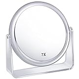 20cm Kosmetikspiegel 1X/7X Vergrößerung Doppelseitiger Schminkspiegel 360°Drehbar Tischspiegel...