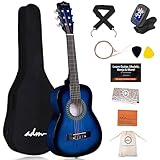 ADM 1/4 Kindergitarre Junior-Konzertgitarre für Anfänger mit Clip-Stimmgerät, Tasche, Gurt,...
