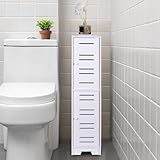 powerking Toilettenpapierhalterständer, weißer Kleiner Badezimmer-Aufbewahrungsschrank mit Türen,...
