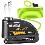 YBLNTEK Bremsscheibenschloss Motorradschloss mit Alarm 120dB, USB Wiederaufladbar Motorrad Schloss...