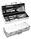 5PCS Edelstahl Grillset für Geschenk - BBQ Grillbesteck Set Edelstahl Grillzubehör-Set Grillset...