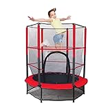 Kinder Trampolin 140 cm,Kinder Trampolin Indoor mit Sicherheitsnetz, und Rahmenabdeckung|Eingebauter...