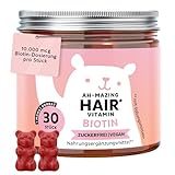Ah-Mazing Hair - Biotin Gummies - Für Haare, Haut und Nägel Mit 10.000 µg Biotin, Zink, Vitamin...