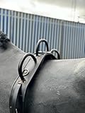 Equipride Leder Voltigiergurt mit Gurt, voll verstellbar, Schwarz (Pony)