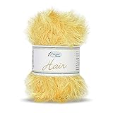 Rellana 50g Hair - Farbe 80 - maisgelb - Superweiches Fransengarn für kuschelige Pullover,...