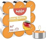 Bolsius True Scents – 18 Teelichter – Mango – Brenndauer: 4 Stunden – Innendekoration –...