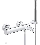 GROHE Essence, Badewannenarmatur mit Duschkopf (Komplettset für die Badewanne, Duscharmatur mit...