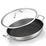 DELARLOCHEF Paella Pfanne 38 cm 12 Pers – Antihaft | 316°C Hitzebest | PFOA-frei | Induktion |...