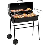 YITAHOME M Holzkohlegrill BBQ Smoker Grillwagen mit Höhenverstellbare Kohlenstoffpfanne &...