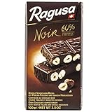 Ragusa Noir Tafel 100g – Die dunkle Variante mit 60 Prozent Kakaoanteil und ganzen Haselnüssen...