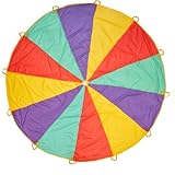 THE TWIDDLERS XL Regenbogen Schwungtuch mit 12 Griffen für Kinder (370cm) - Indoor/Outdoor...