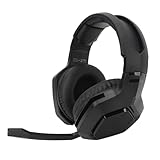 Drfeify Kabelloses Gaming-Headset, 2,4 G 3,5 Mm PC-Kopfhörer mit Dual-USB für PS5 PS4 (Black)