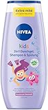 NIVEA KIDS 3in1 Duschgel, Shampoo & Spülung, Pflege und Reinigung für Kids mit bezauberndem...