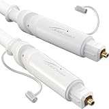 KabelDirekt – TOSLINK-Kabel weiß, optisches Audiokabel – 1 m – Glasfaserkabel für Soundbar...