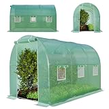 GARMIO® Foliengewächshaus Tomatengewächshaus Winterfest, Folientunnel für Aufzucht, 3x2x2 m...