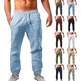 Baumwollhose für Herren, konisch, Kordelzug, Wandern, Sweathose, entspannte Passform,...