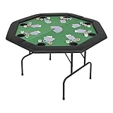 Snsowed 8-Spieler Poker Klapptisch 2-Fach Zuklappbar, Poker Table, Spieltisch, Blackjack, Poker...