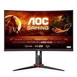 AOC Gaming C27G2ZU - 27 Zoll FHD Curved Monitor, 240 Hz, 0.5ms, FreeSync Premium (1920x1080, HDMI,...