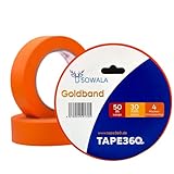 sowala GOLDBAND 3 Rollen 30 mm x 50 m – Profi-Malerkrepp für saubere Kanten, 30 Tage...