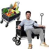 CRESTWALKER Wagon Love Sitz mit hoher gepolsterter Rückenlehne, faltbarer Wagen, der sich in einen...