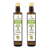 GreatVita Olivenöl, extra nativ & kaltgepresst, 1000ml fruchtiges Olivenöl in Glasflasche
