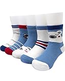 Adorel Jungen Socken Frottee Gefüttert Baumwolle Strümpfe Thermosocken 5er-Pack Blau Bärchen...