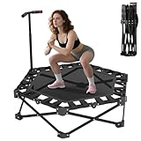 Fitness Trampolin, 106 cm Klappbar Mini Trampolin Indoor mit 3-Fach Höhenverstellbarem Griff,...