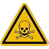 Aufkleber Giftig/Toxic (15 Stück, 50 mm) - Gefahrensymbole Warnung vor giftigen Stoffen - Gift...