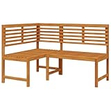 vidaXL Akazienholz Massiv Garten Eckbank Rustikal Gartenbank Holzbank Sitzbank Bank Parkbank...