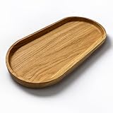 EKFJAELL Dekotablett Holz, Oval, Eiche, 200x100x15 mm, Brown, Skandinavisch, Servieren, Dekorieren,...